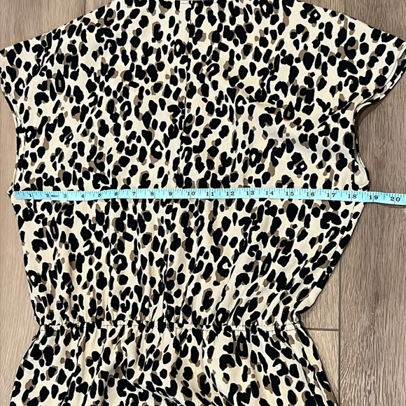 NWOT Halogen Women's Leopard Multi Playsuit Romper Short Sleeves Sz S - Picture 7 of 16